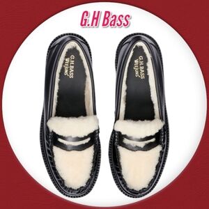 GH Bass & Co Black Leather Loafer Shoes Whitney Cozy Weejuns  NEW Sz 7